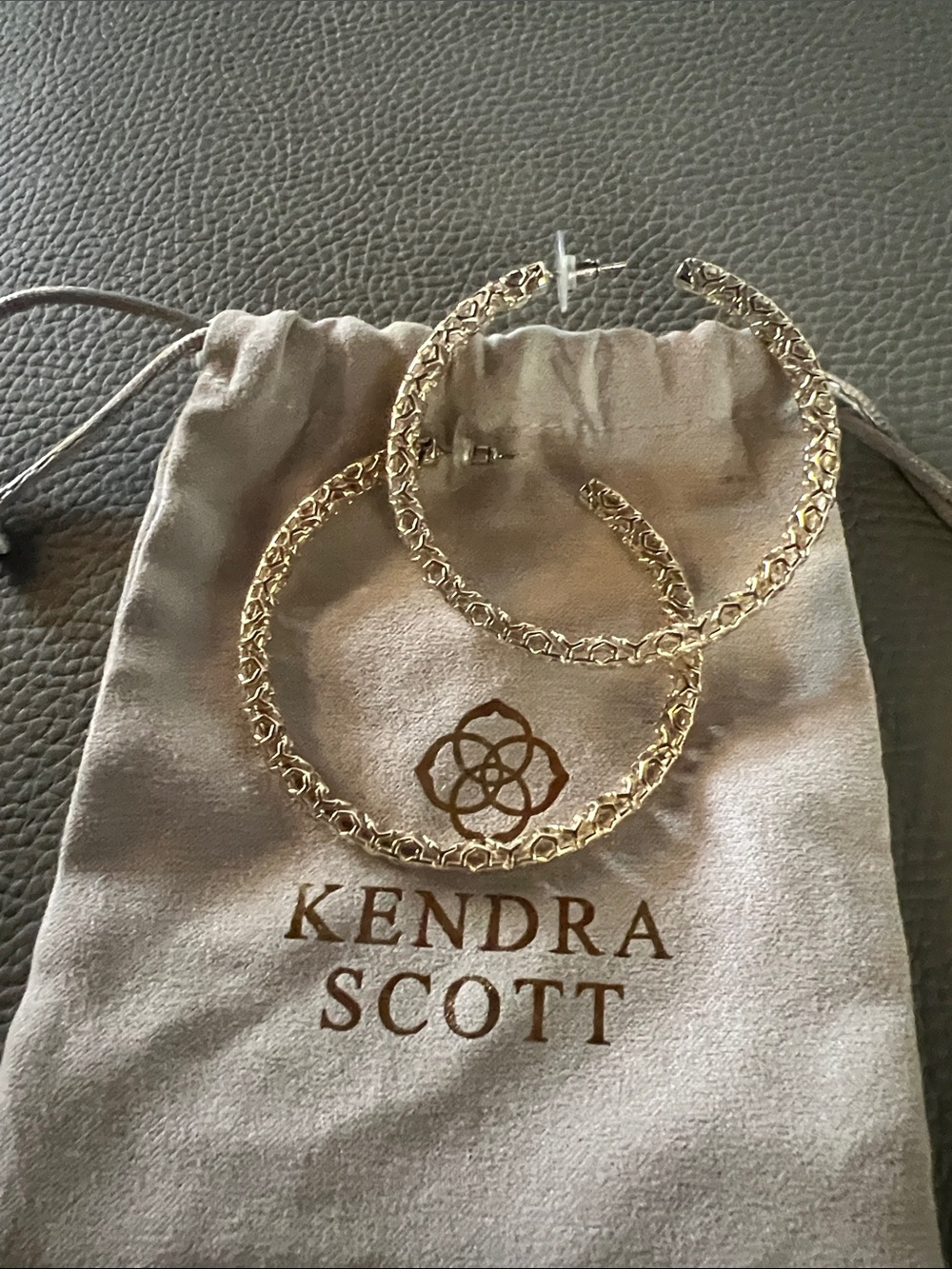 Kendra Scott Gold Filigree Openwork Hoop Earrings - Women Jewelry